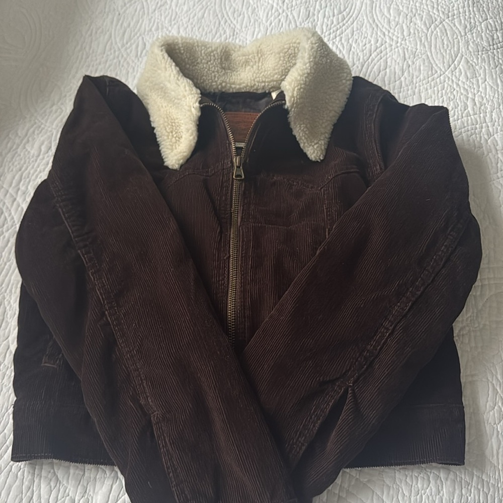 NEW CORDOROY LEVIS Set brown pants & jacket sz small - Picture 4 of 4